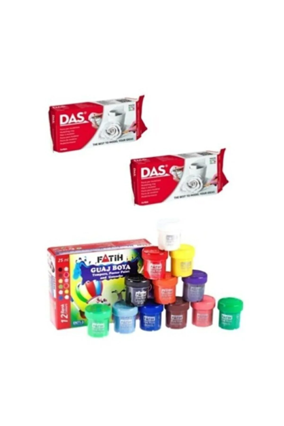 Das Collectıon Beyaz Seramik Kil Hamuru 2x500 gr Ve Fatih 12 Renk