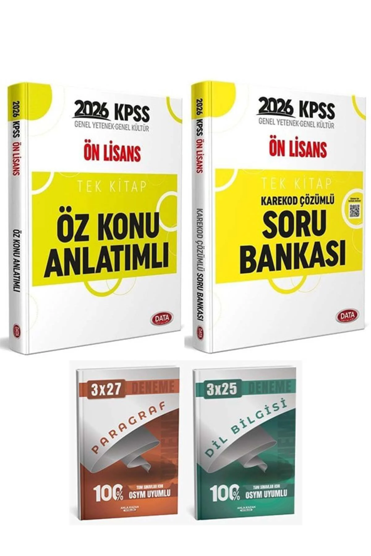 Data 2026 KPSS Ön Lisans Öz Konu Anlatımlı + Soru Bankası 2 li Set Anla Kazan Paragraf