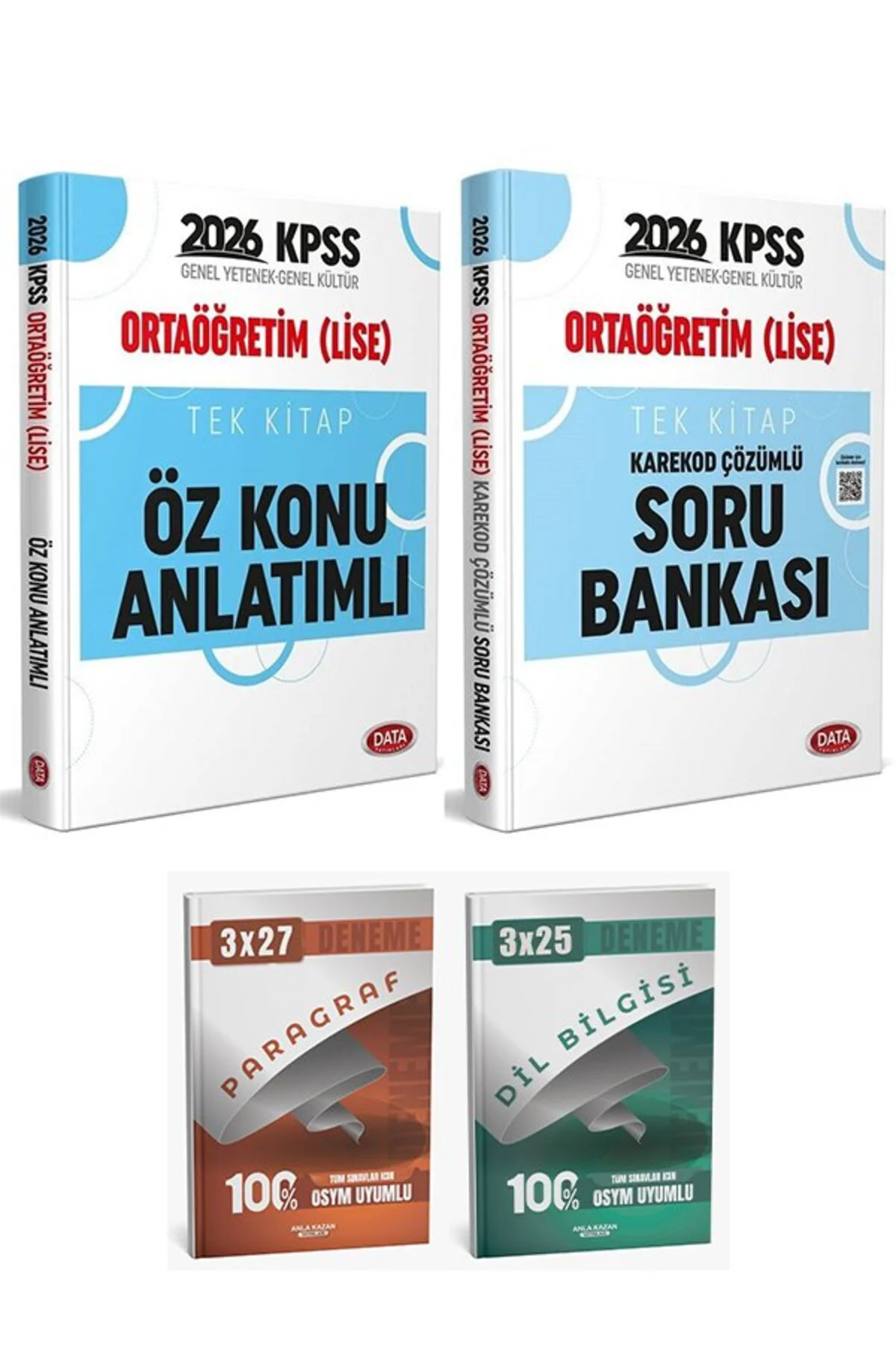 Data 2026 KPSS Ortaöğretim Lise Öz Konu Anlatımlı + Soru Bankası 2 li Set Anla Kazan Paragraf