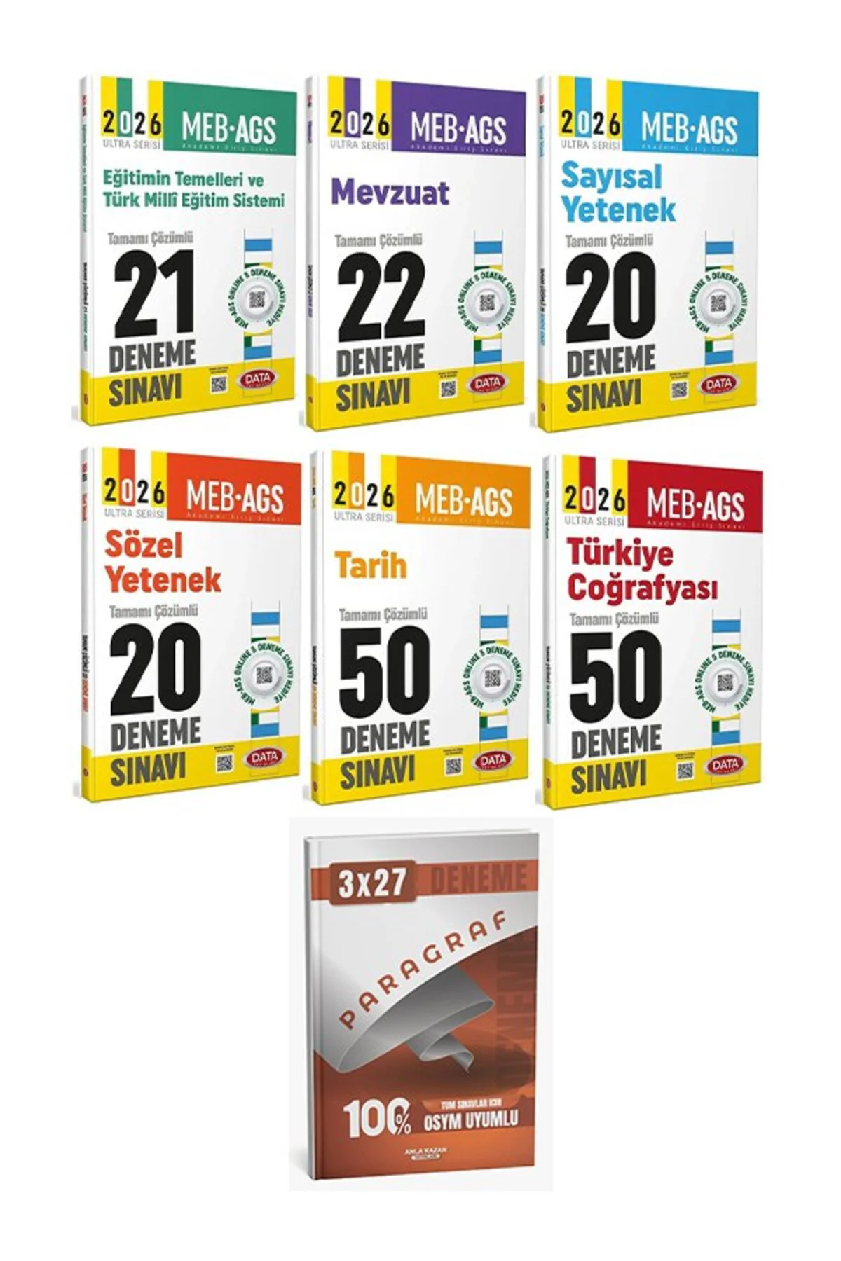 Data 2026 MEB-AGS Tüm Dersler 183 Deneme 6 lı Set Anla Kazan Para