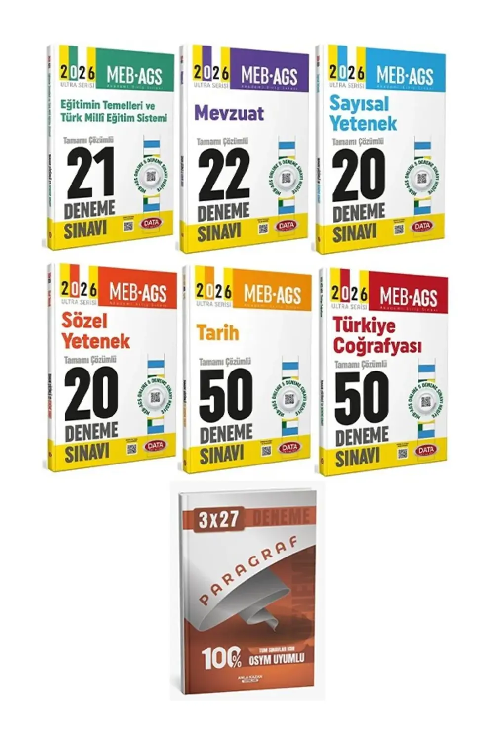 Data 2026 MEB-AGS Tüm Dersler 183 Deneme 6 lı Set Anla Kazan Para