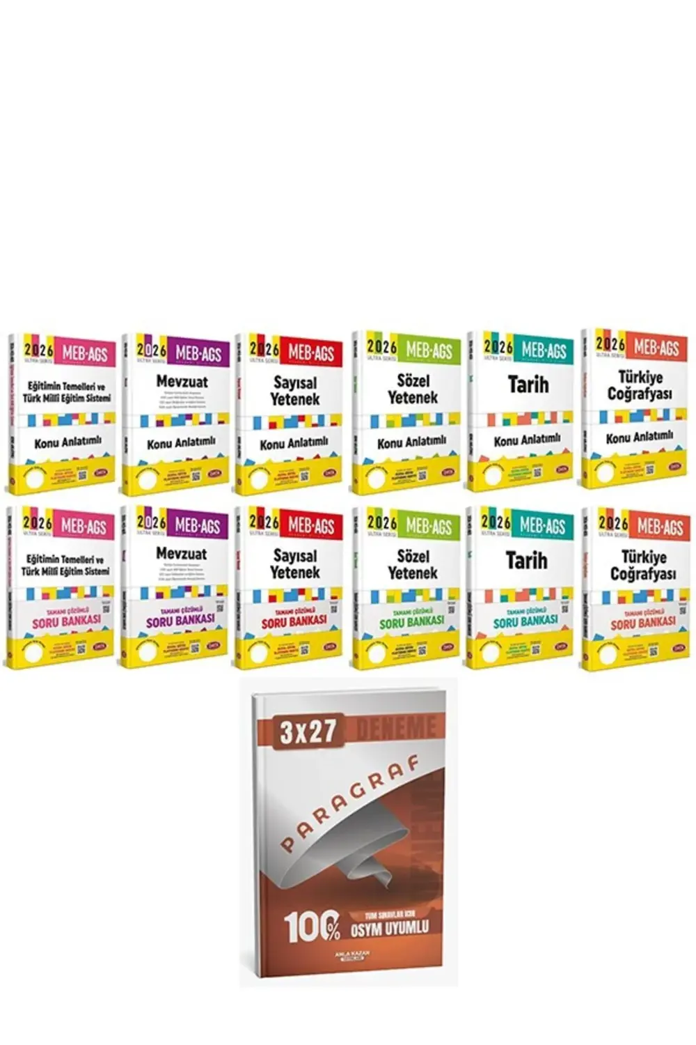 Data 2026 MEB-AGS Tüm Dersler Konu + Soru Bankası 12 li Set Anla
