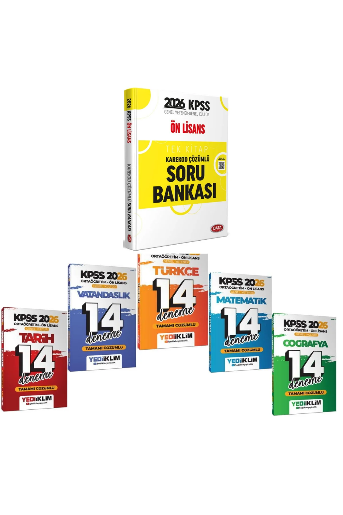 Data Yayınları KPSS Önlisans Tek Kitap Karekod Çözümlü Soru Banka