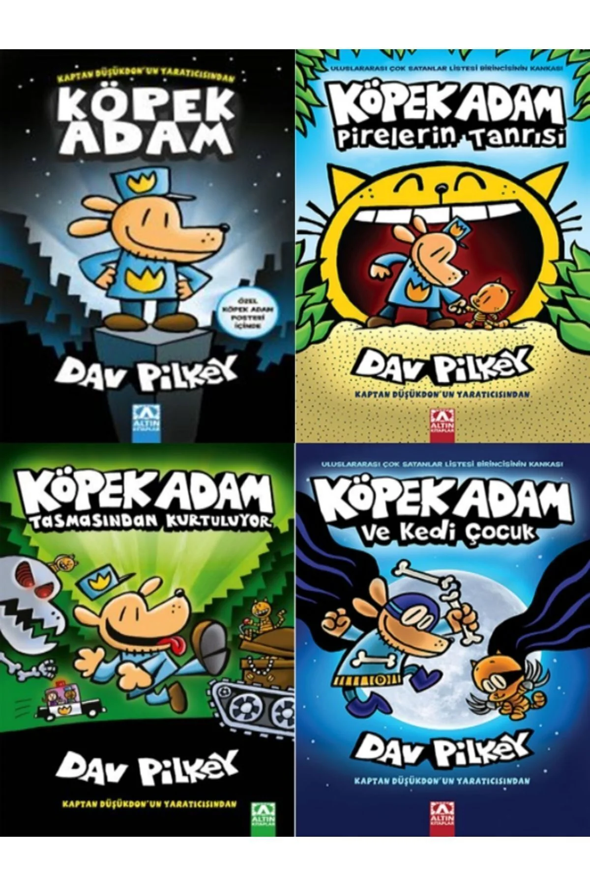 DAV PILKEY'DEN KÖPEK ADAM+PİRELERİN TANRISI+TASMASINDAN KURTULUYO Fiyatı, Yorumları ve Özellikleri