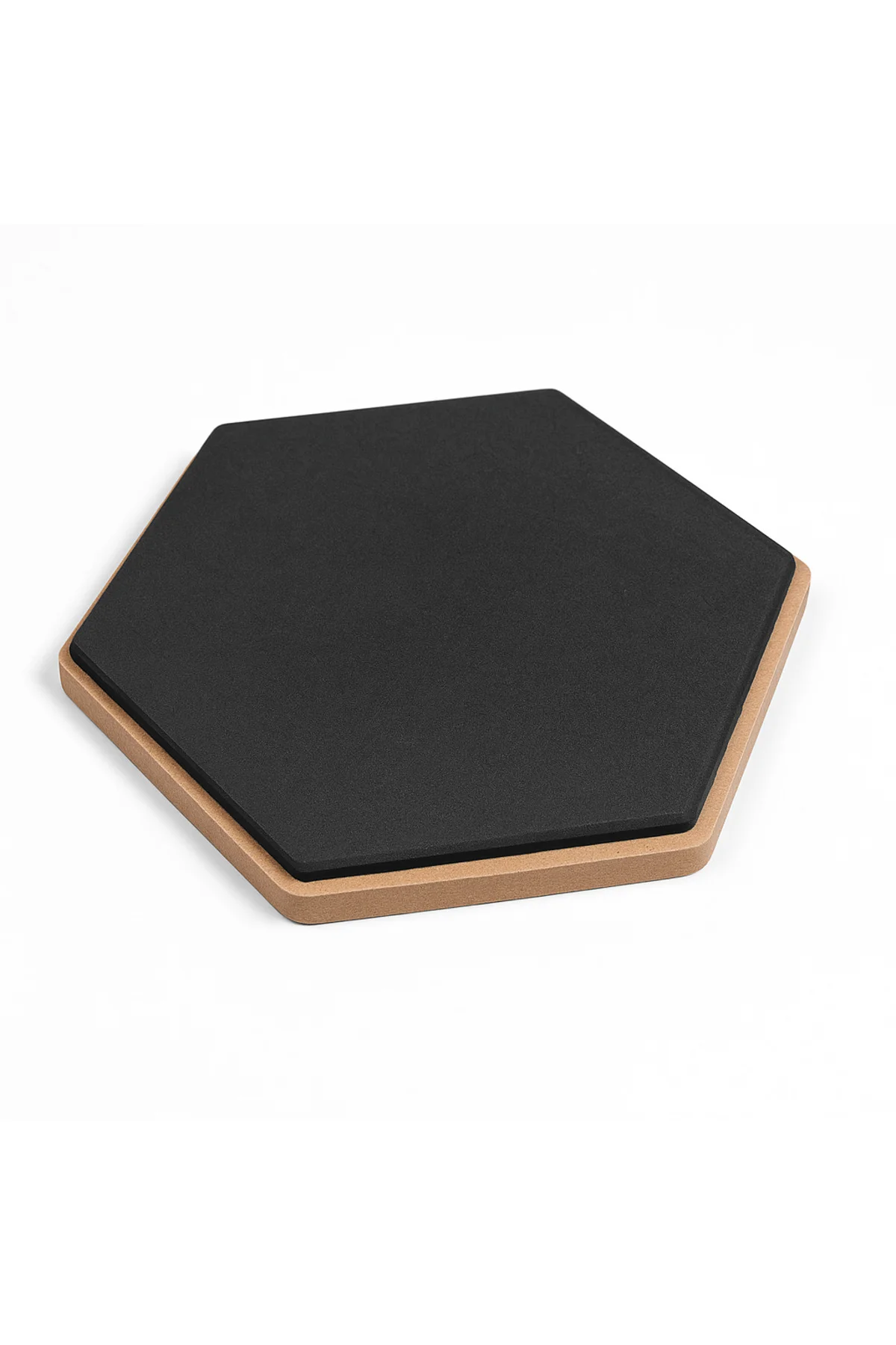 Davul Bateri Çalışma Pedi 20 Cm Hexagon Sessiz Pratik Pad (Kauçuk + MDF Taban)