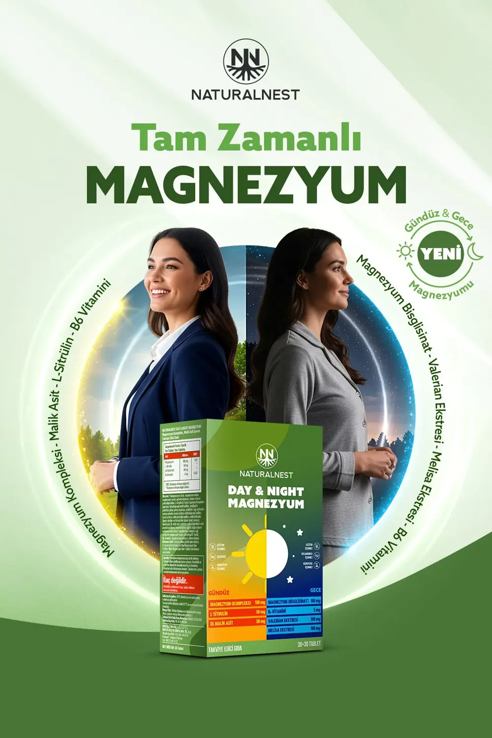 Day & Night Magnezyum Gece ve Gündüz 30+30 Tablet