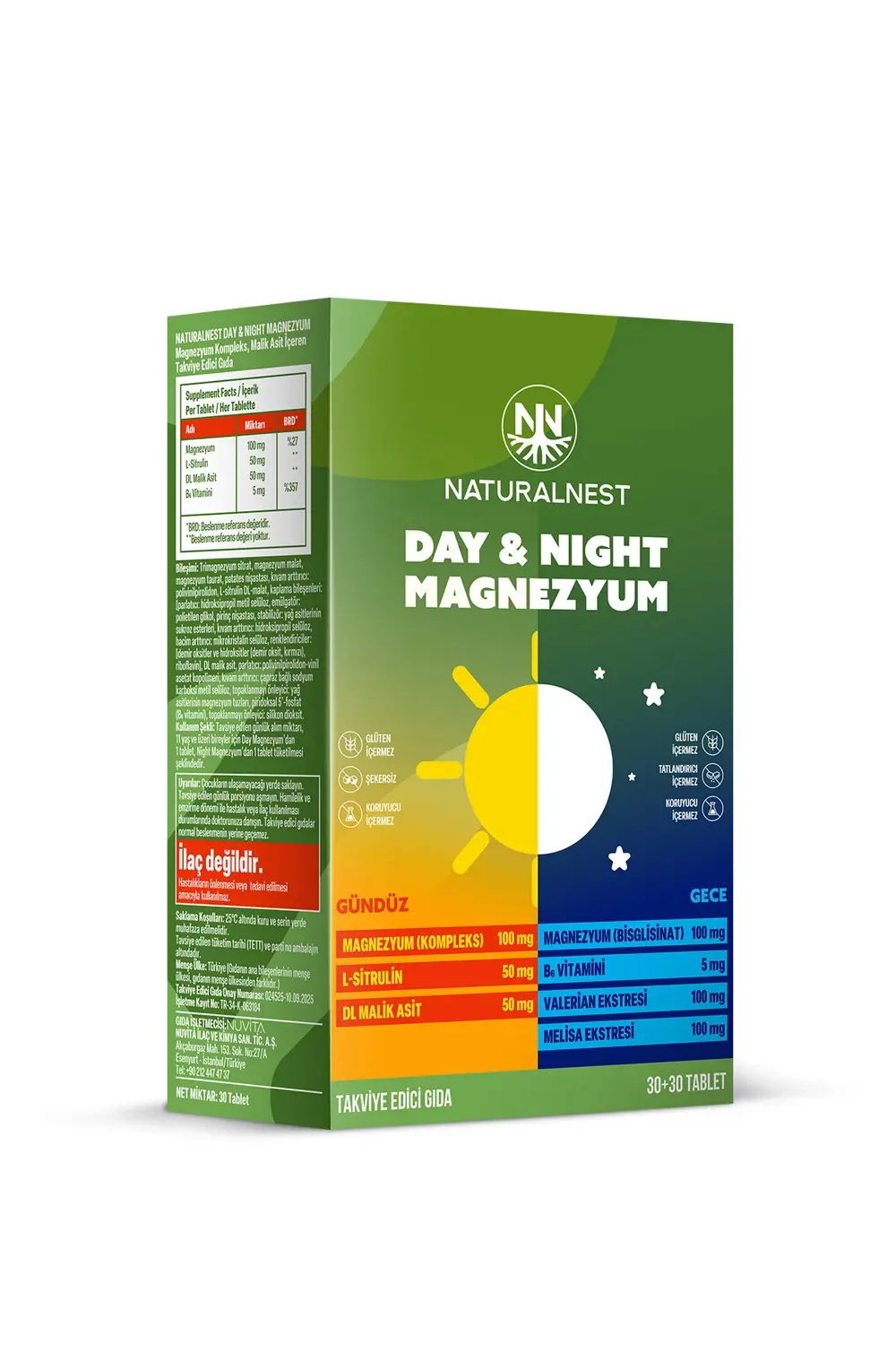 Day & Night Magnezyum Gece ve Gündüz 30+30 Tablet