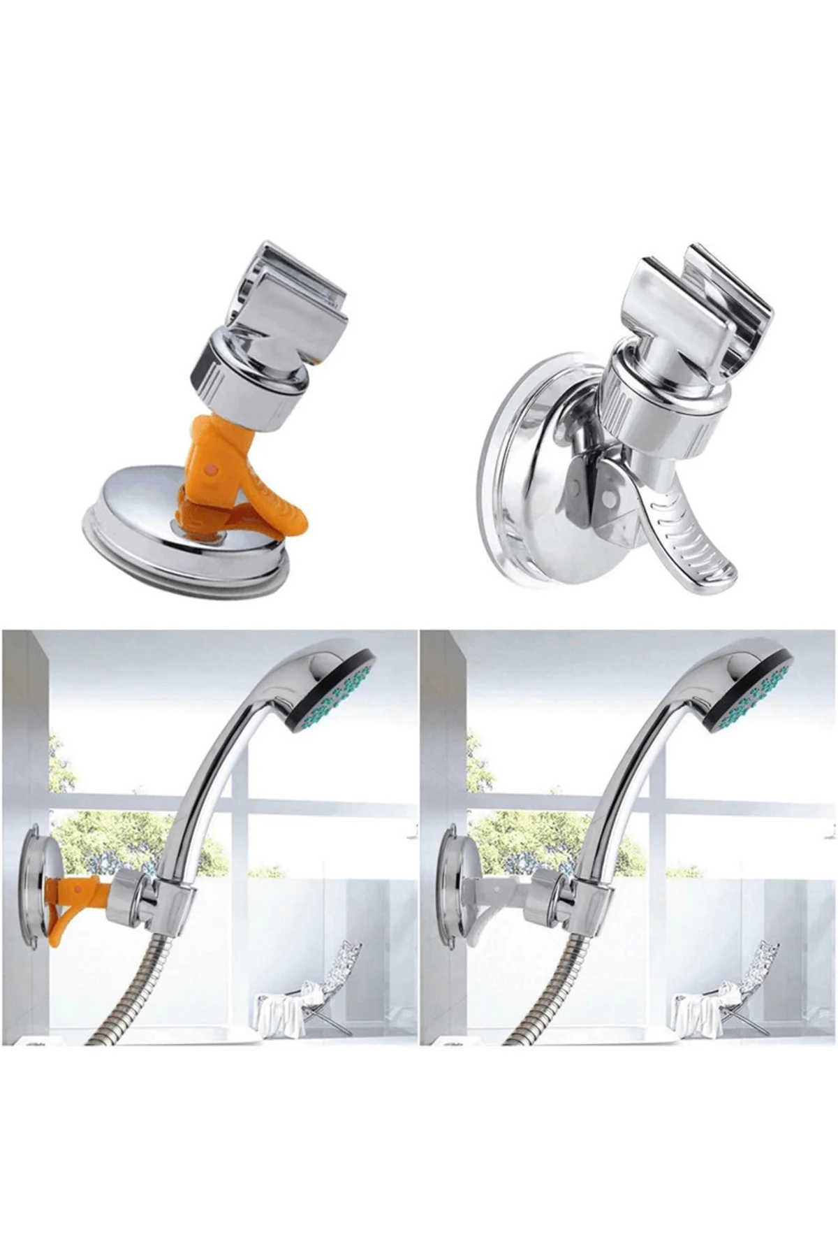 Dayanıklı Banyo Aksesuarları Vakumlu Vantuz Duş Başlığı Tutucu Ka