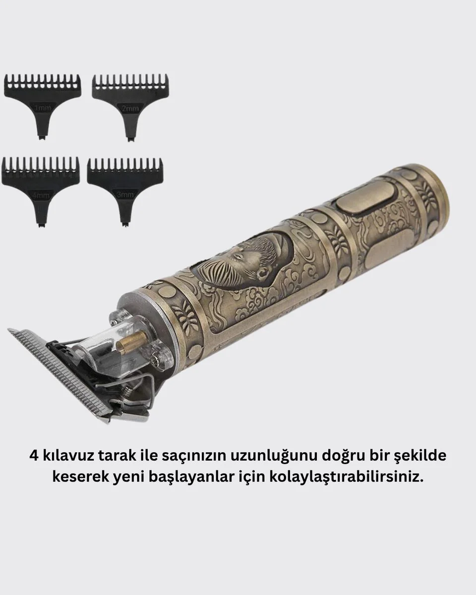 Dayanıklı Çelik Kafa ve Güçlü Motorlu Saç Sakal Makinesi - Profesyonel Kesim, Uzun Pil Ömrü