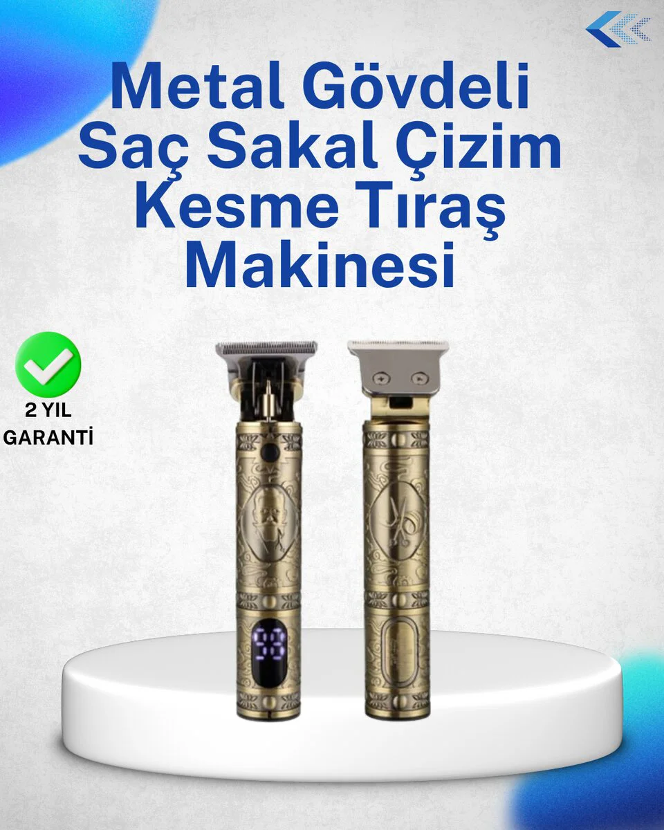 Dayanıklı Çelik Kafa ve Güçlü Motorlu Saç Sakal Makinesi - Profesyonel Kesim, Uzun Pil Ömrü