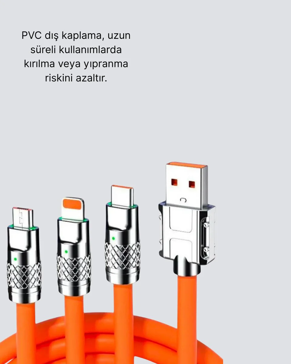 Dayanıklı Hızlı Şarj Kablosu – Esnek Kırılmaz ve Hızlı Veri Aktarımı Destekli