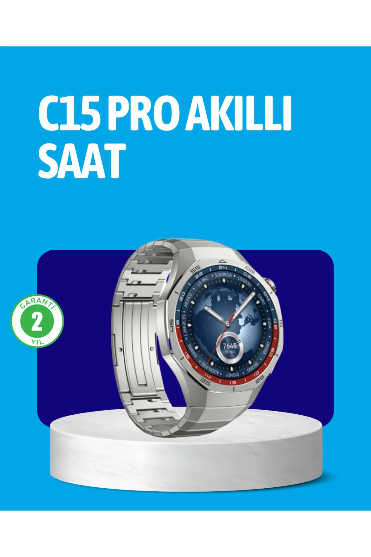 Dayanıklı Kordonlu Şarjlı Akıllı Saat