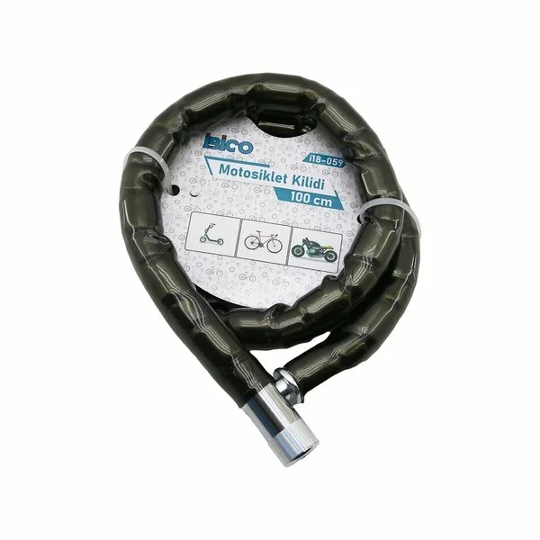 Dayanıklı Motor Bisiklet Kilidi 22 mm Çelik Halat 100 cm Uzunluk