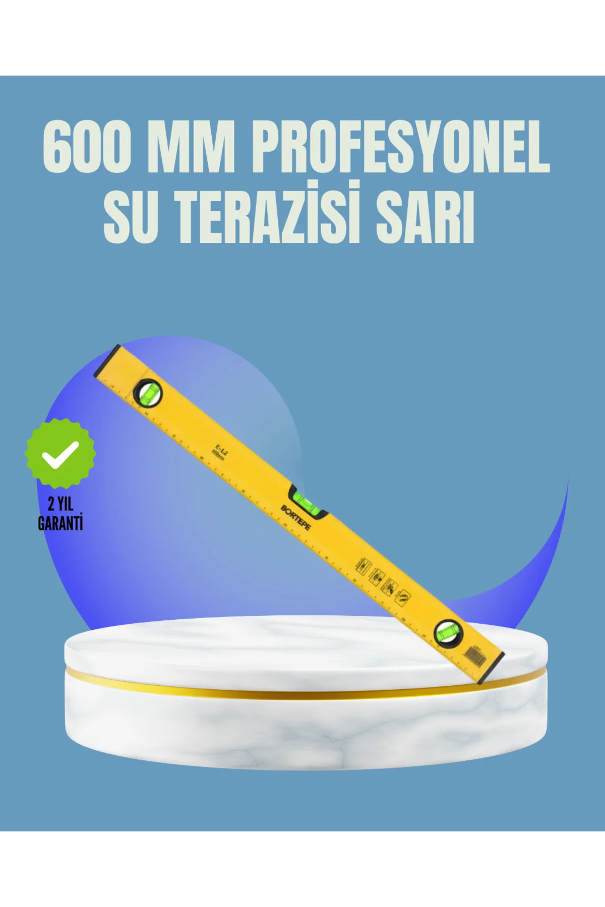 Dayanıklı Plastik Gövdeli 600 mm Su Terazisi