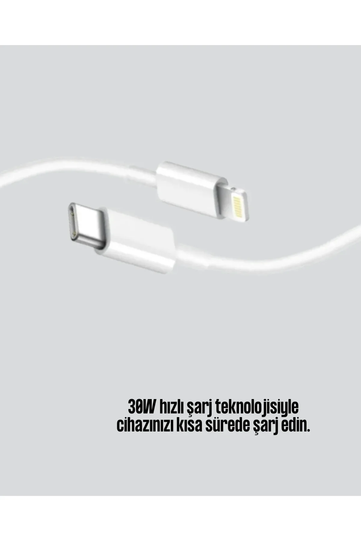 Dayanıklı TPE Lightning Kablo – 30W Hızlı Şarj ve Veri Transferi