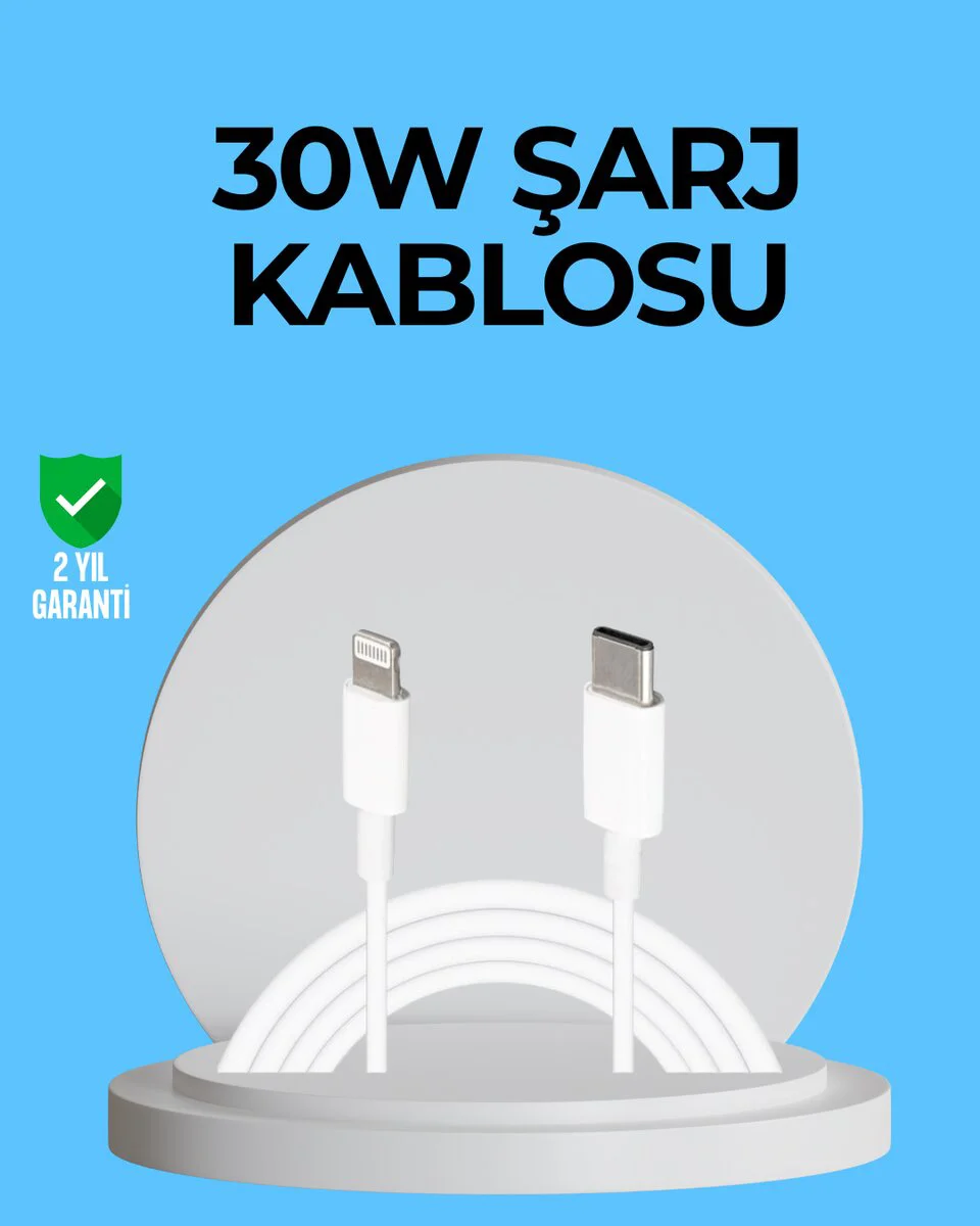 Dayanıklı TPE Lightning Kablo - 30W Hızlı Şarj ve Veri Transferi