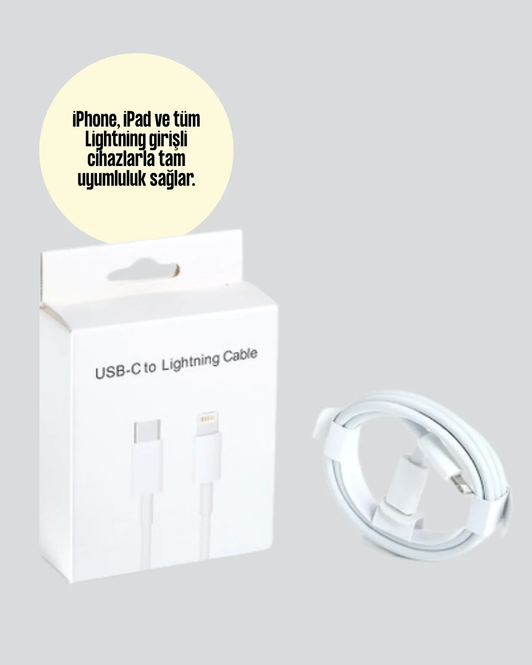 Dayanıklı TPE Lightning Kablo – 30W Hızlı Şarj ve Veri Transferi