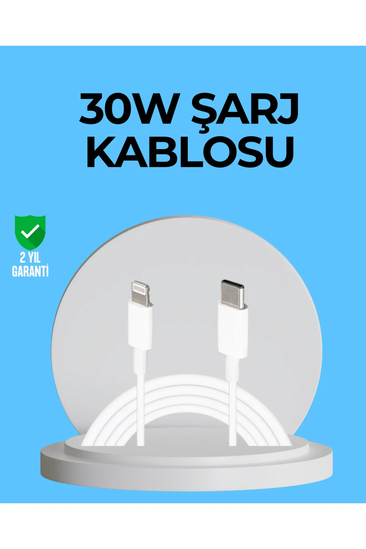 Dayanıklı TPE Lightning Kablo – 30W Hızlı Şarj ve Veri Transferi