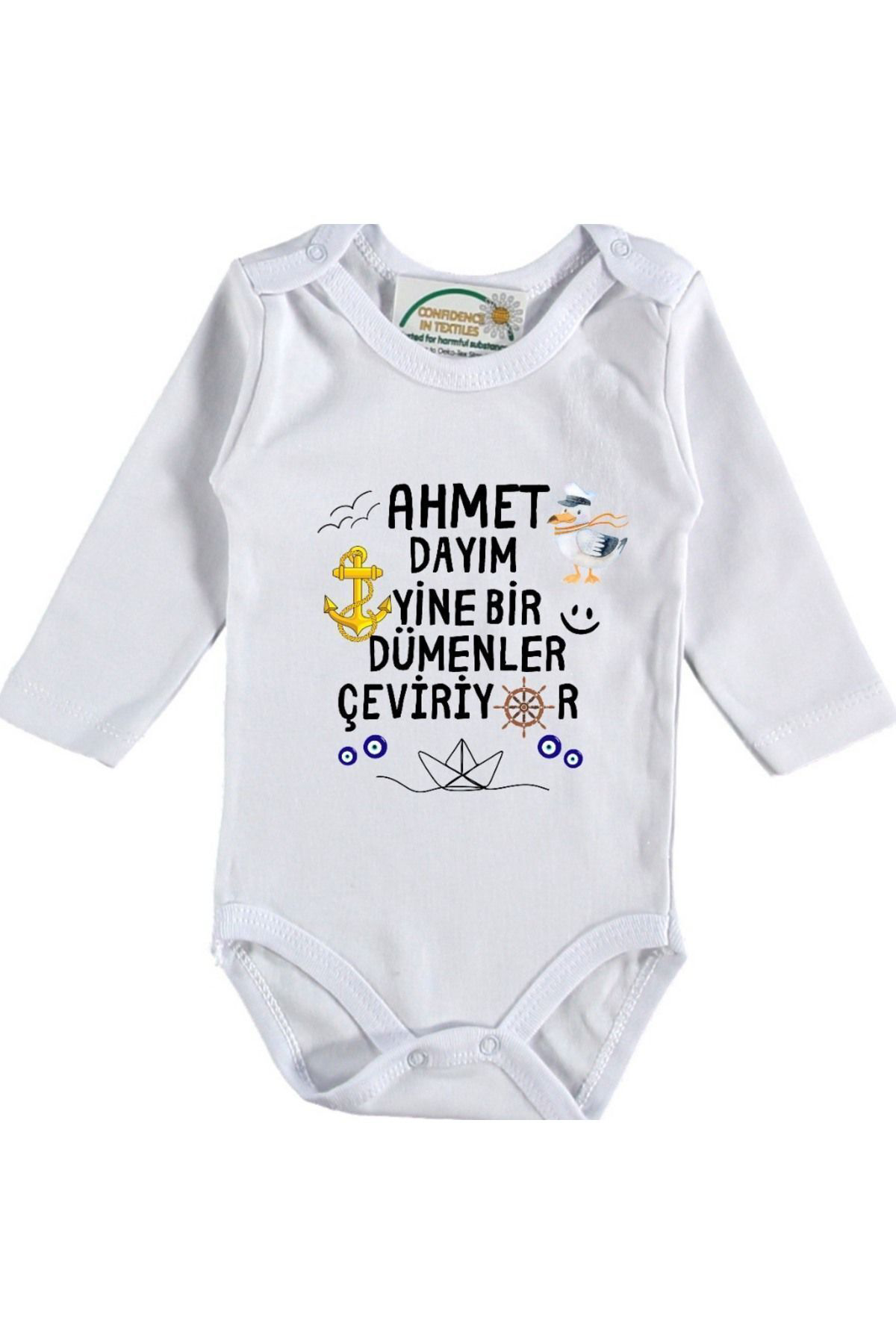 Dayım-Amcam Yine Bir Dümenler çeviriyor Yazılı Bebek Zıbın