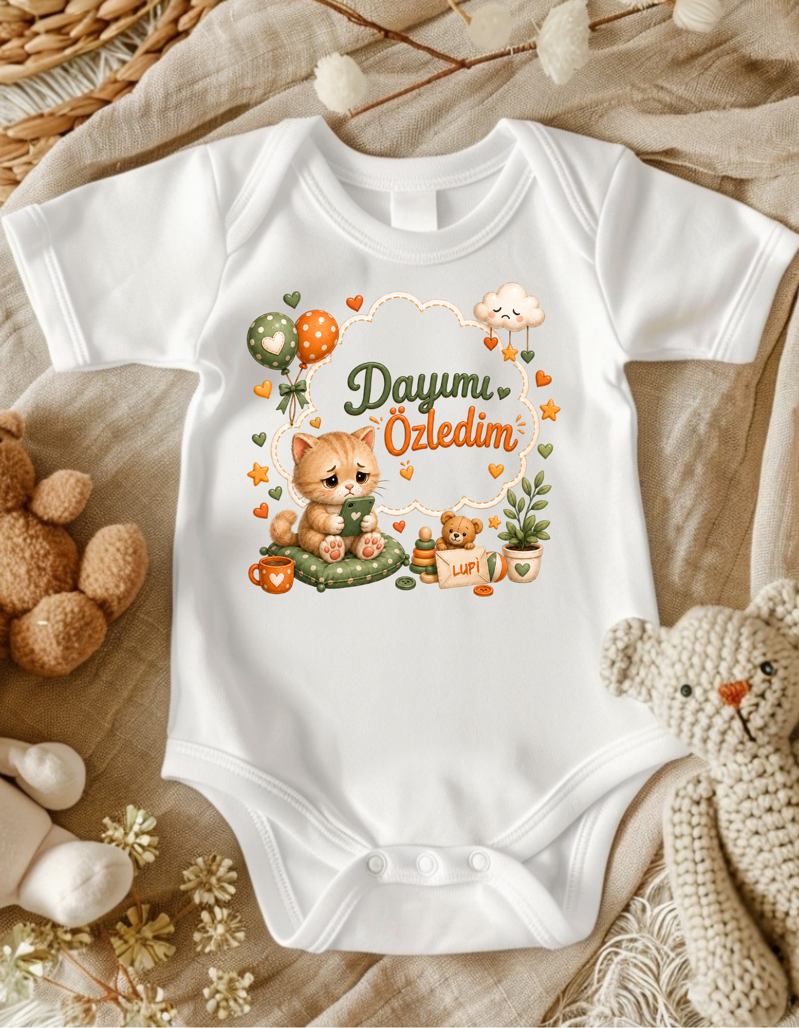 Dayımı Özledim Yazılı Bebek Zıbın Fiyatı, Yorumları ve Özellikleri
