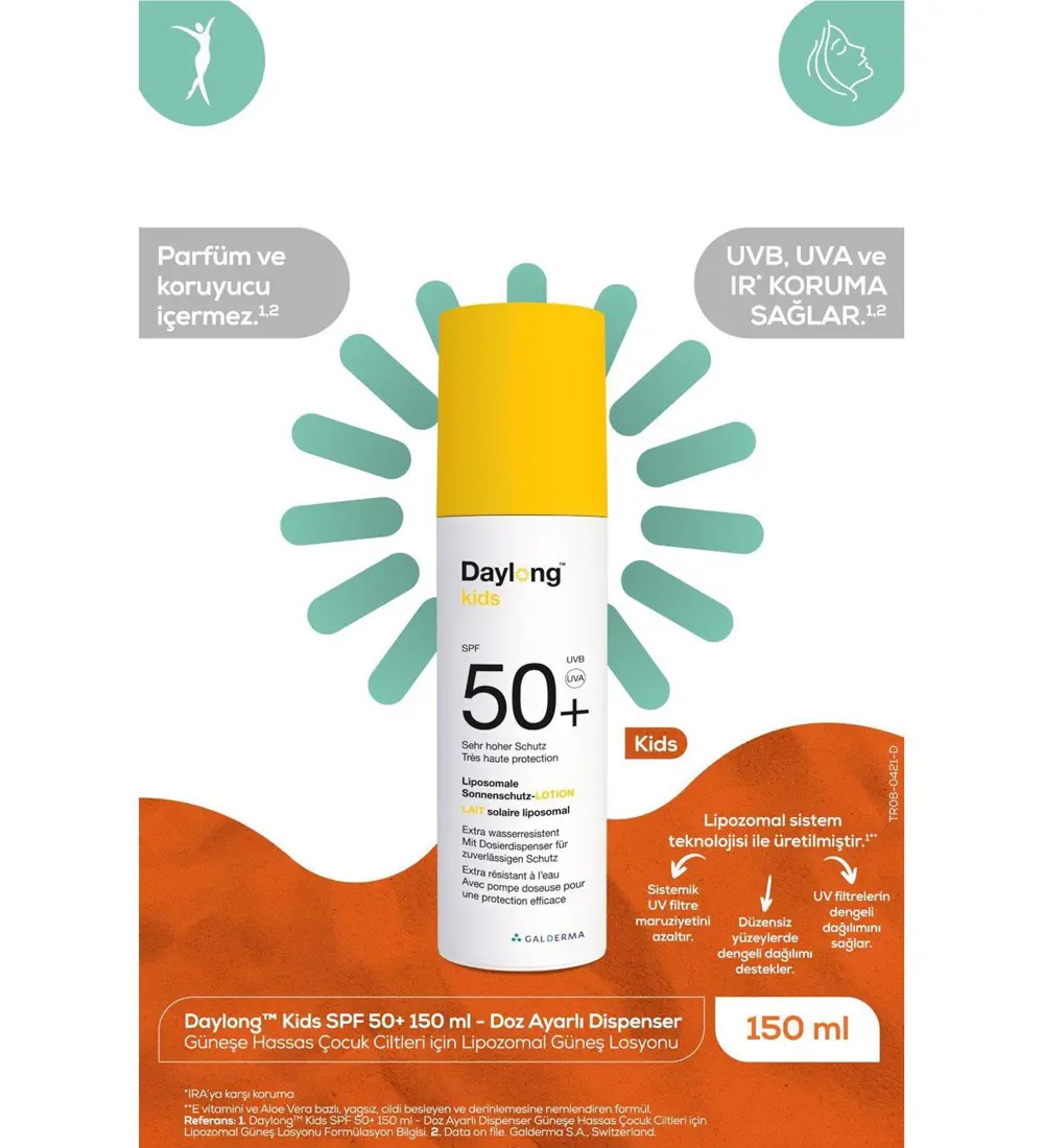 Daylong Kids Çocuklar için Lipozomal Güneş Losyonu SPF50+ 150 ml 