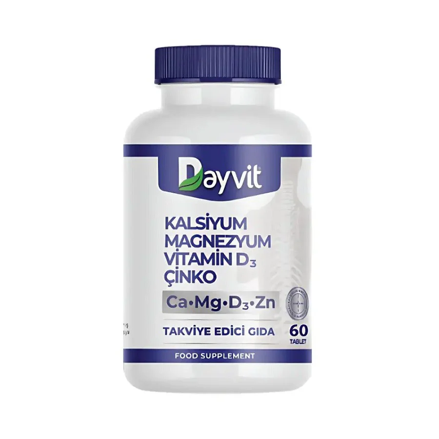 Dayvit Kalsiyum Magnezyum Vitamin D Çinko 60 Tablet Fiyatı, Yorumları ve Özellikleri