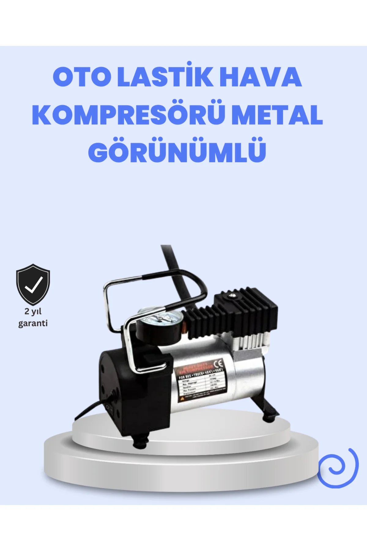 DC 12V Metal Hava Kompresörü Araç Lastik Şişirme 35L/Dk