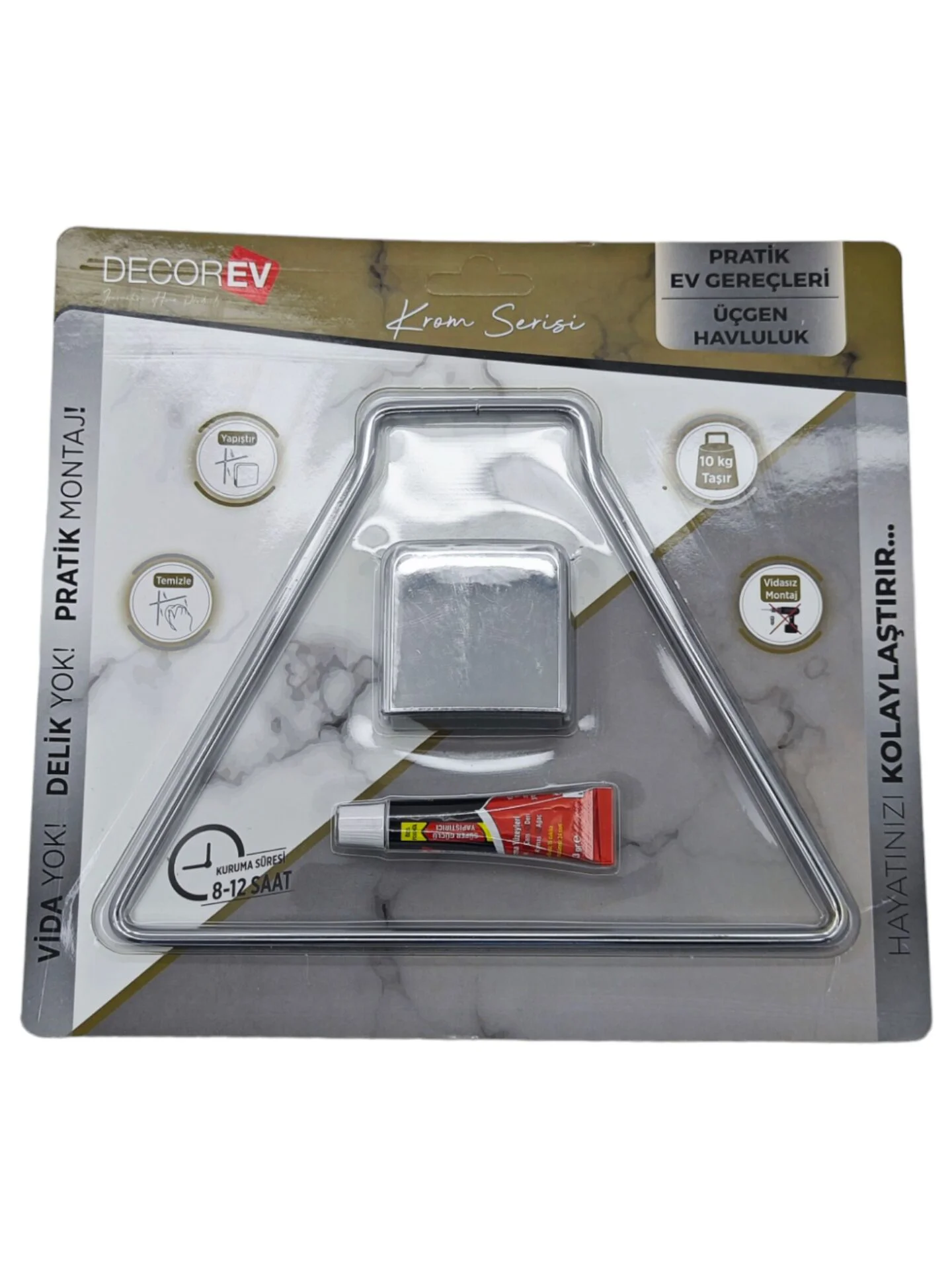 Dc-4778   Decorev Krom Metal Üçgen Havluluk