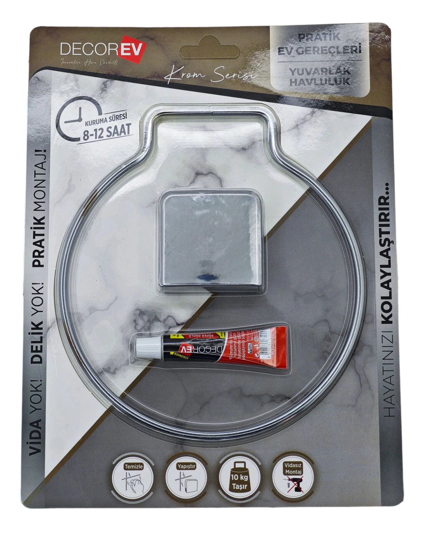Dc-4779   Decorev Krom Metal Yuvarlak Havluluk