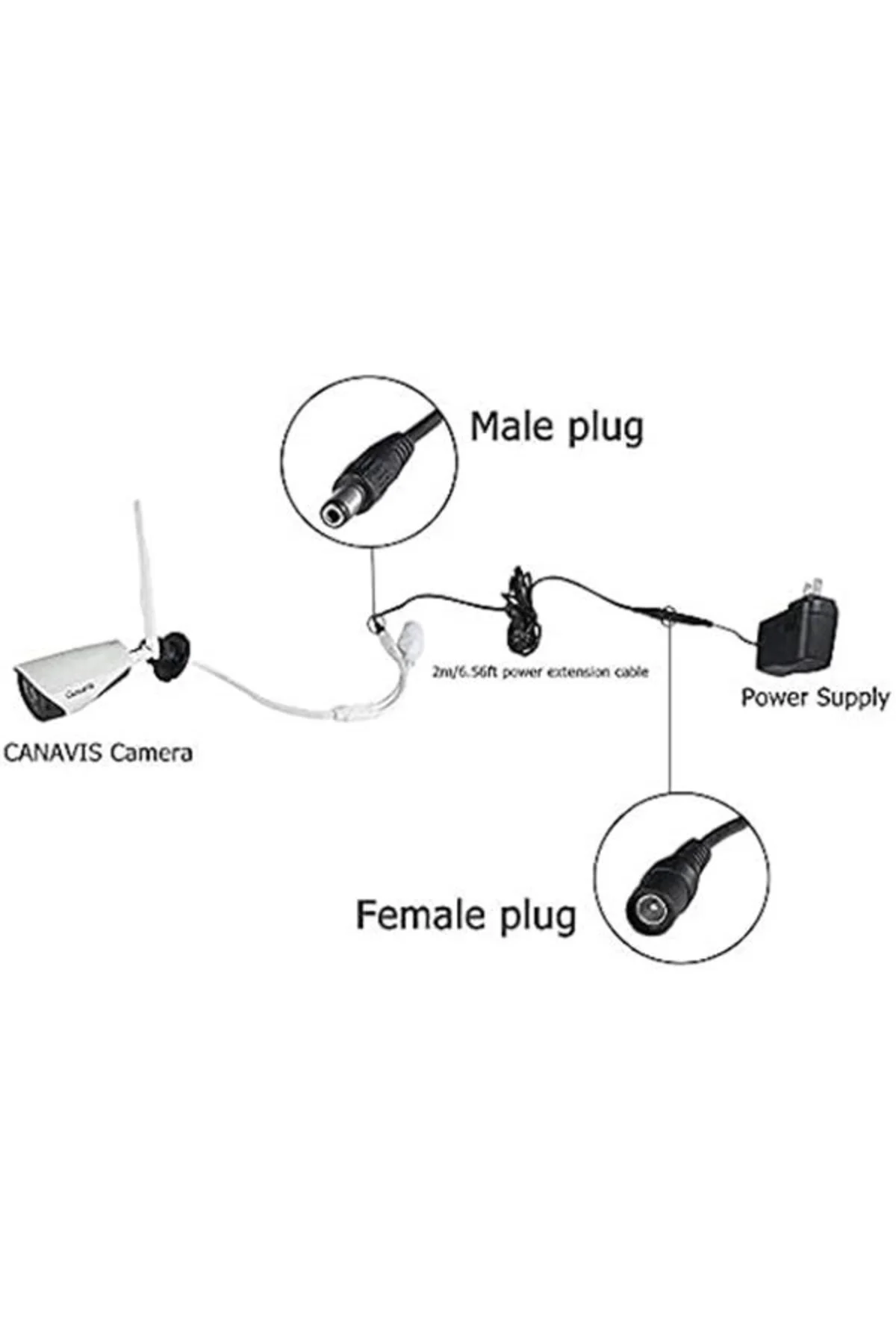 DC Adaptör Uzatma Kablosu 3 Metre 5.5mm x 2.1mm 5 Amper Dişi Erkek Modem Uzatma 4384