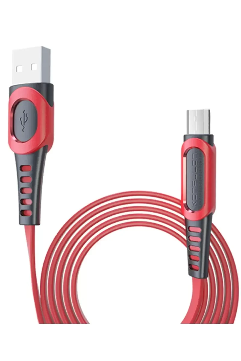 DC01 Süper Hızlı Micro USB Şarj Kablosu 1M 2.4A - Kırmızı | Hızlı Şarj ve Veri Aktarımı