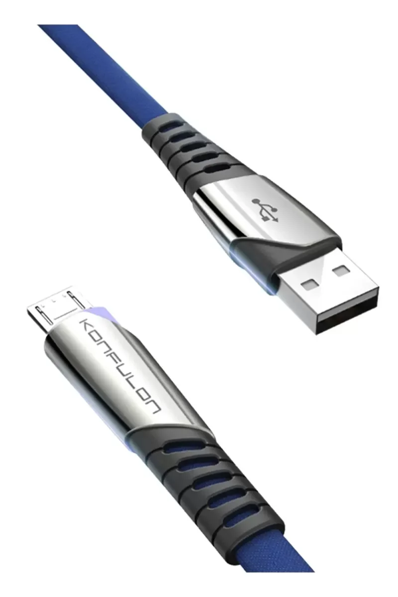 DC16 Micro USB Kablo 1M 2.4A - Naylon Örgülü Hızlı Şarj Kablosu