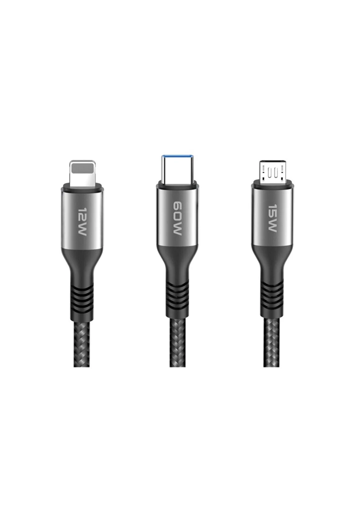 Dc62 3in1 Type-c To 60w Type-c / 12w Lightning / 15w Micro 1.2m H