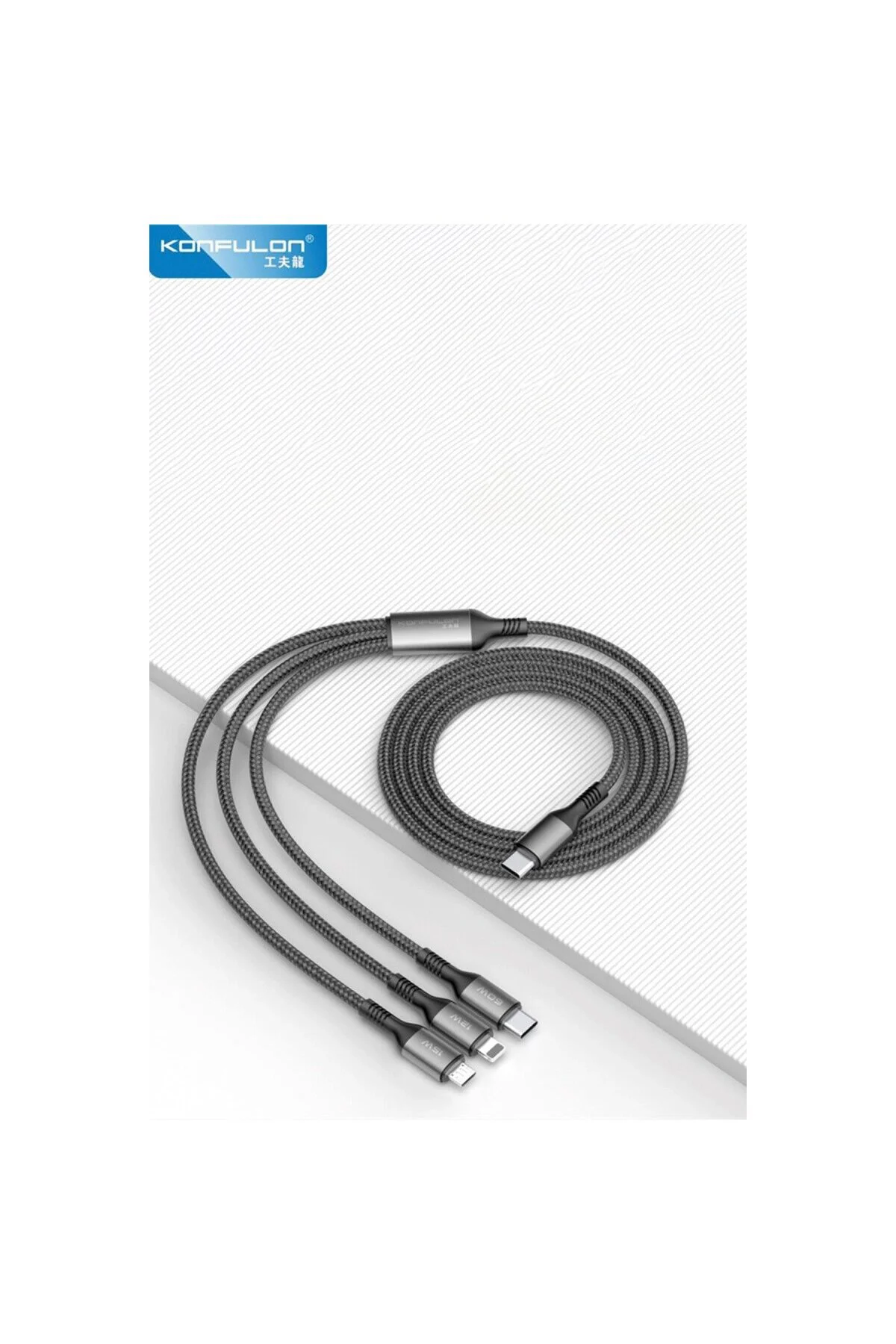 Dc62 3in1 Type-c To 60w Type-c / 12w Lightning / 15w Micro 1.2m H