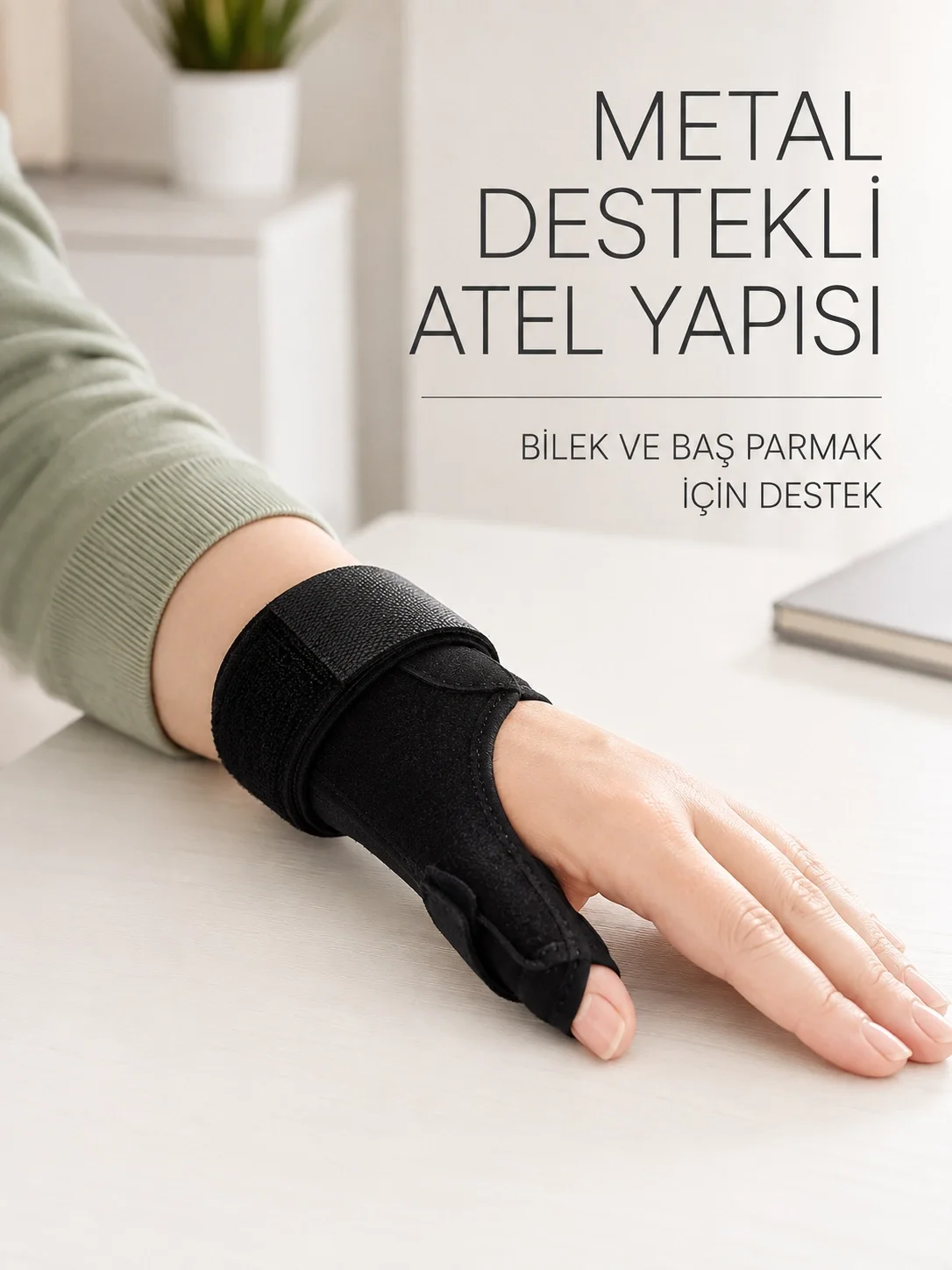 De Quervain El Bilekliği Başparmak ve Bilek Destekli Metal Atel Fiyatı, Yorumları ve Özellikleri