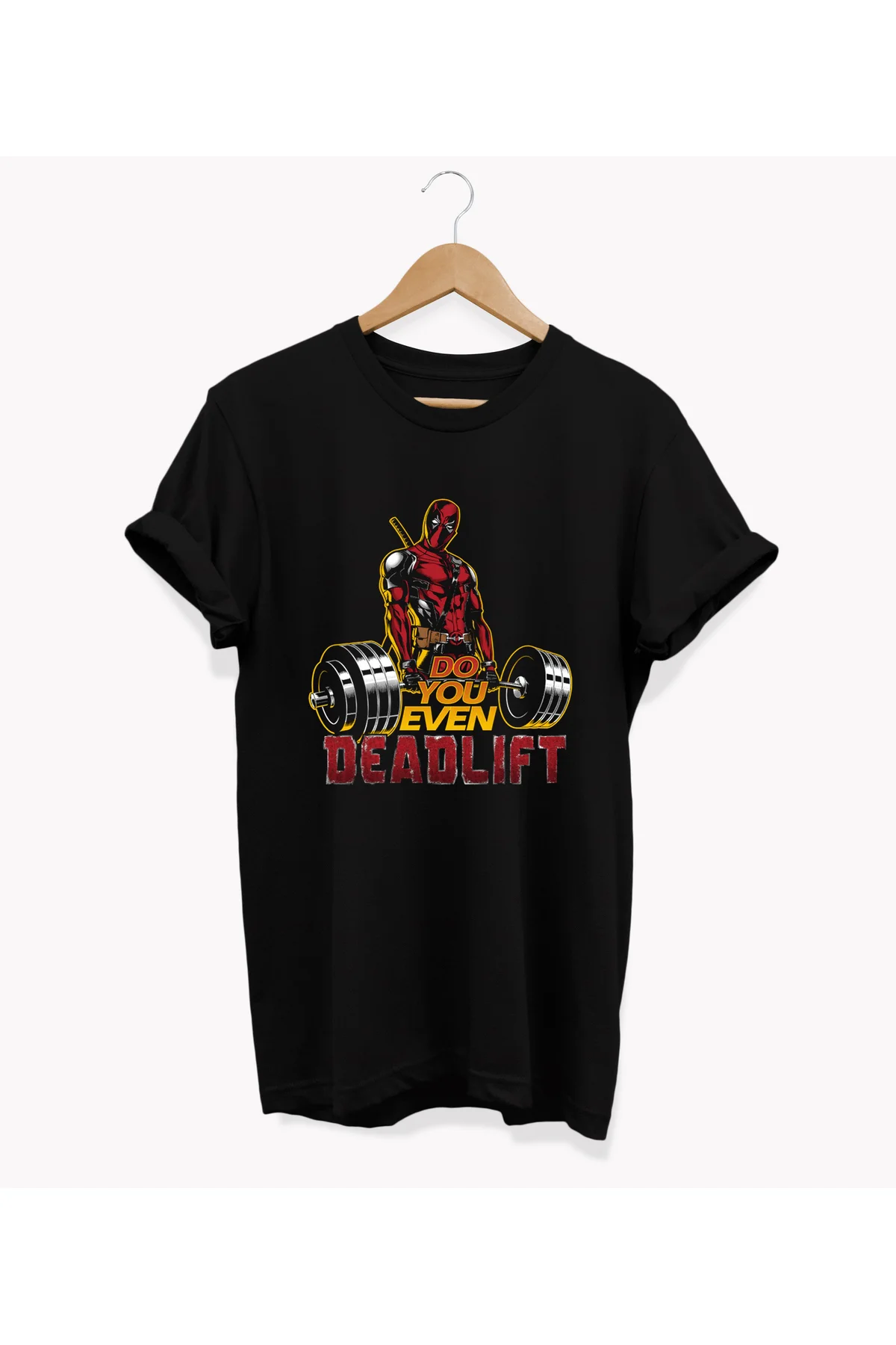 , DeadLift Baskılı, %100 Pamuk, Bisiklet Yaka, Oversize T-shirt, 