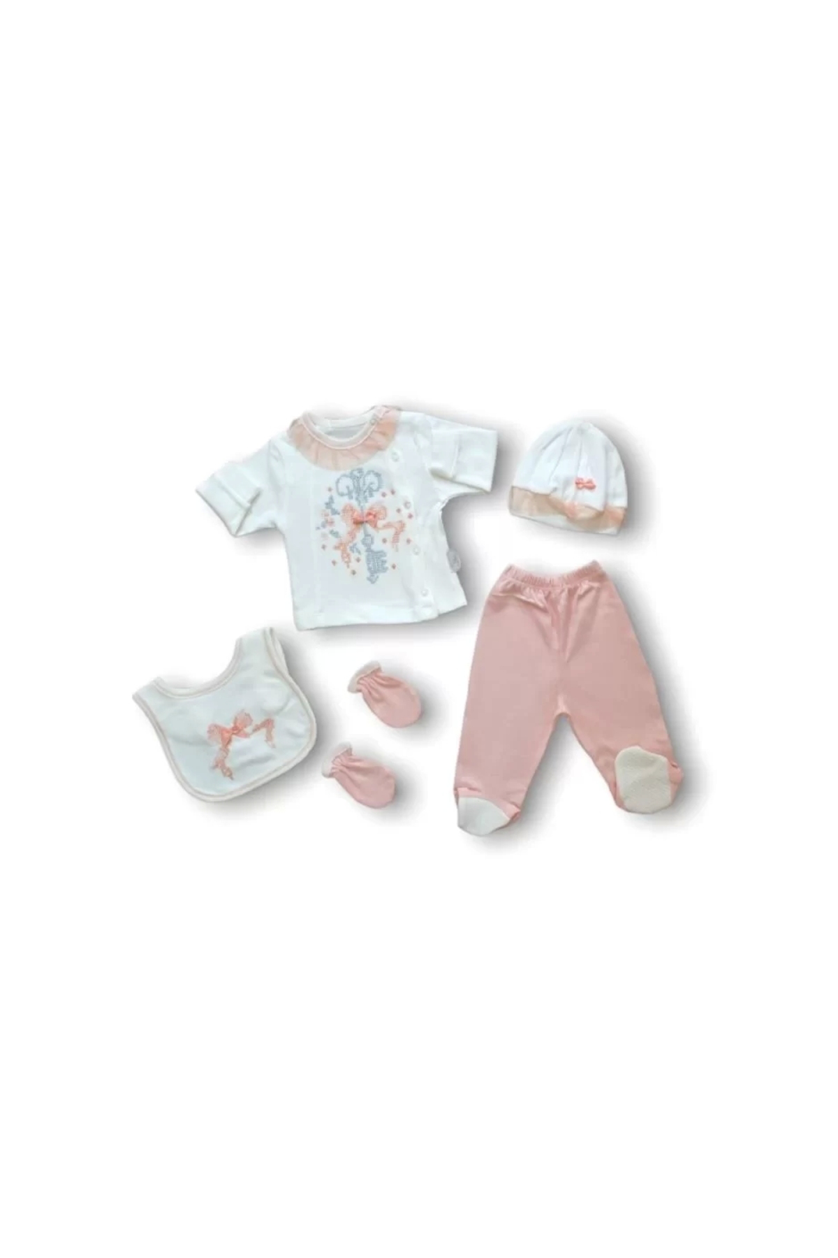 Babybird Dean Kanaviçe Nakişli %100 Cotton Antibakteriyel 5Li Zibin Takimi