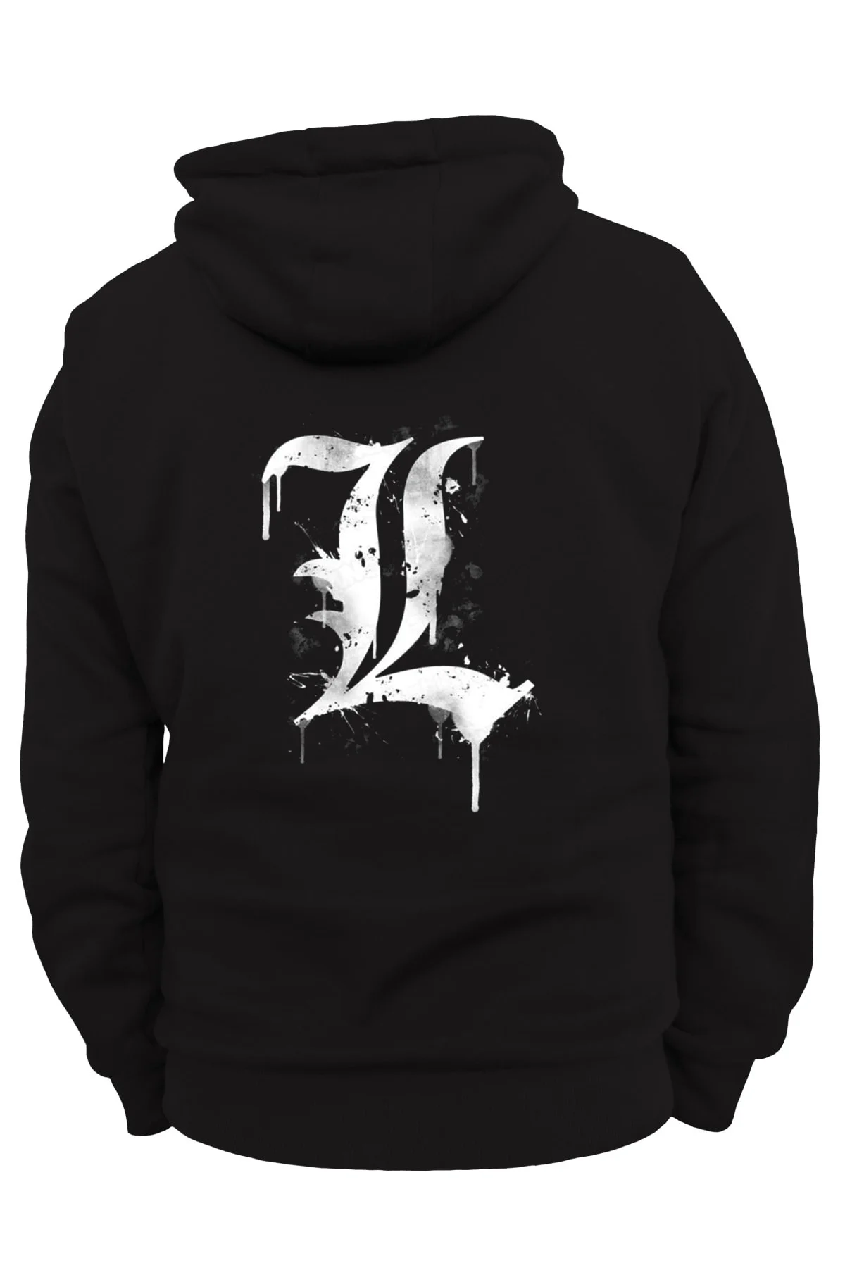 Death Note Arka Baskılı, %100 Pamuk, 3 Ipl. Şardonlu, Içi Polar, Çok Kalın Hoodie