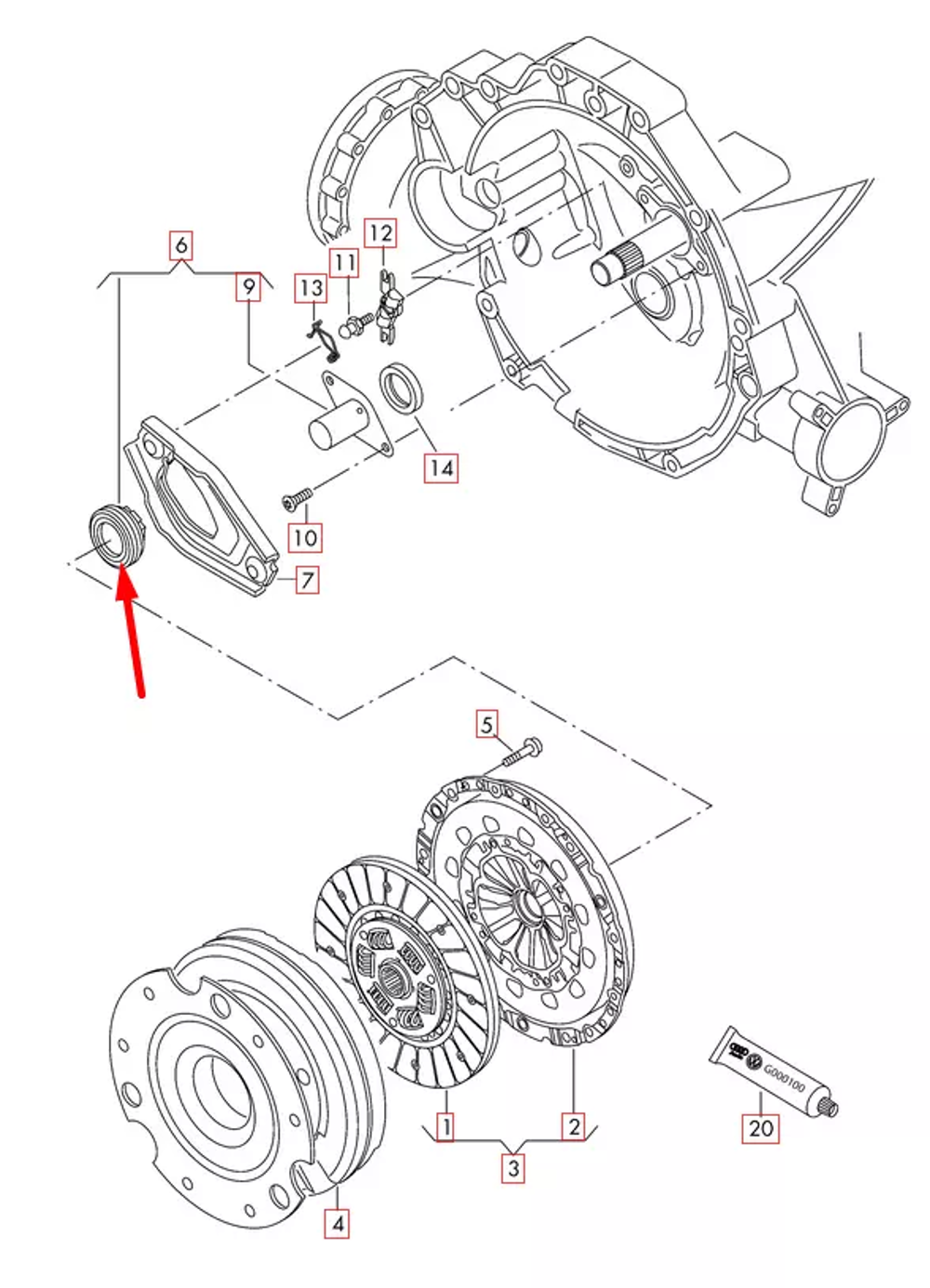 Debriyaj Bilyası (VW Orjinal)(01E141165D)