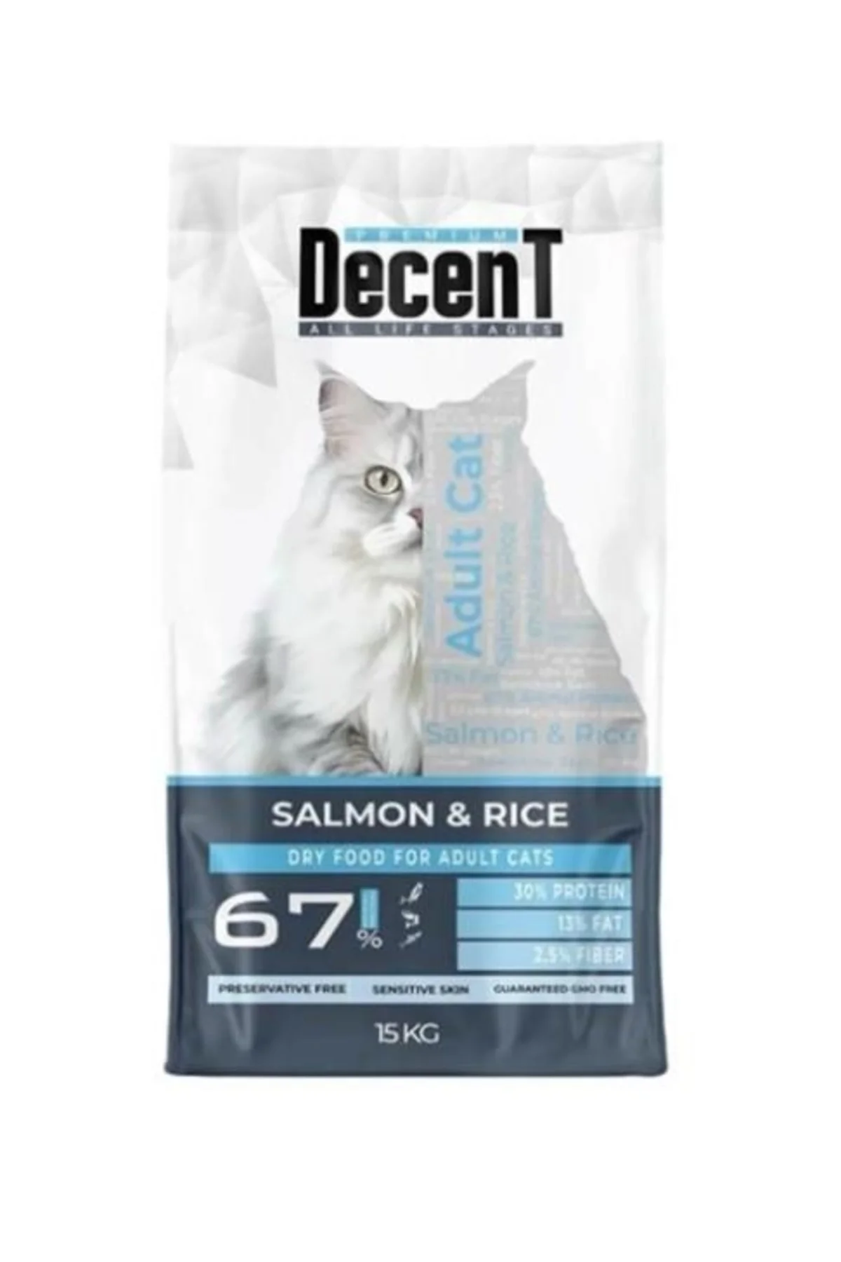 Decent Sensitive Skin Somon &amp; Pirinç Yetişkin Kedi sı 1,5 Kg