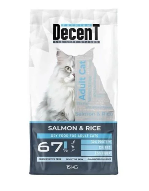 Decent Sensitive Skin Somon &amp; Pirinç Yetişkin Kedi Maması 1,5 Kg