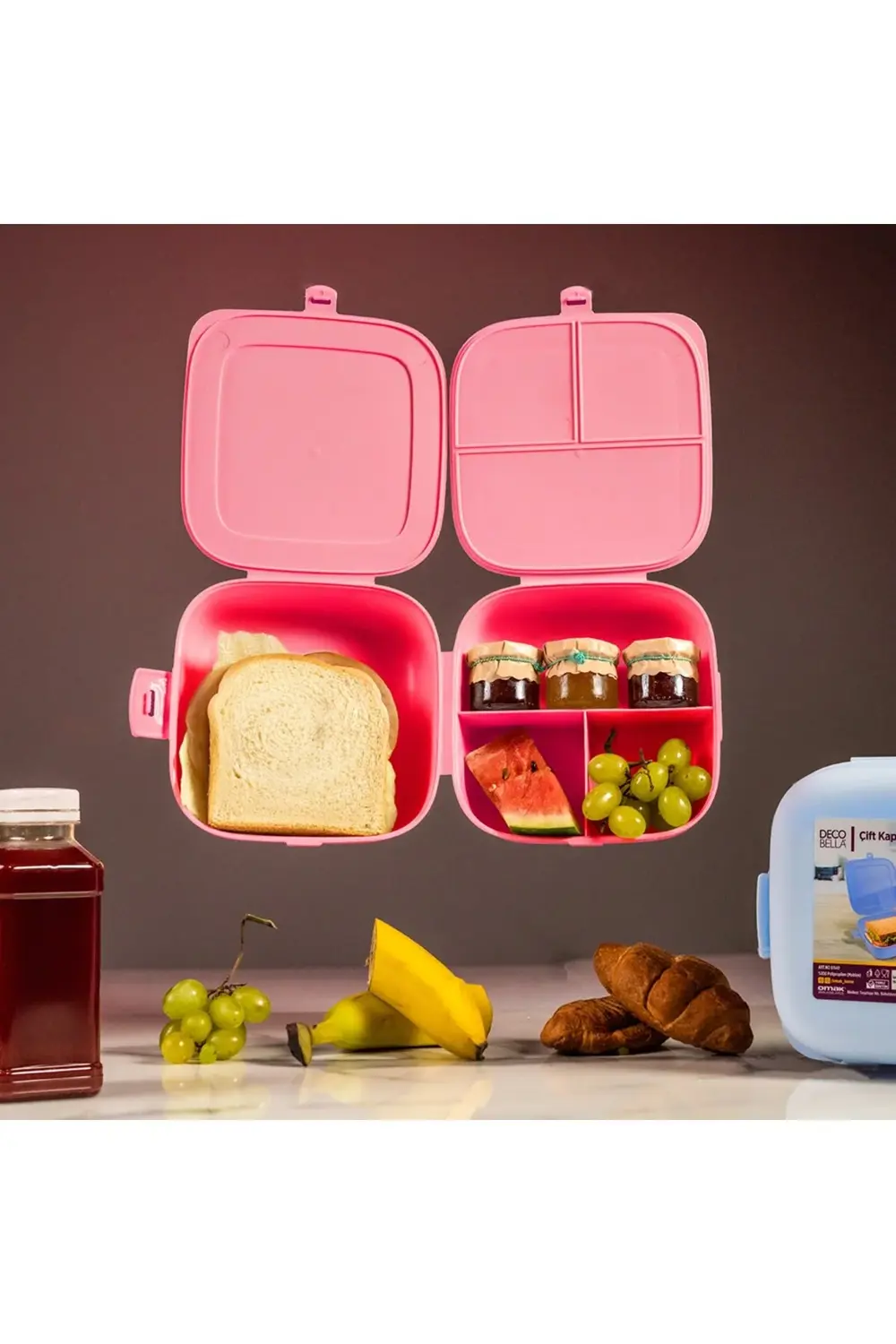 Decobella Çift Taraflı Beslenme Kabı - Beslenme Çantası