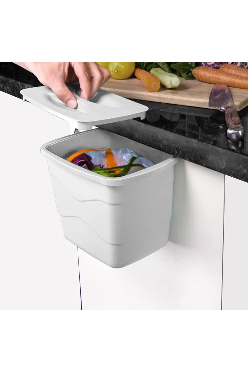 Decobella Kapaklı Çöp Kovası Dolap Kapağı Pratik Çöp Kovası - Ant