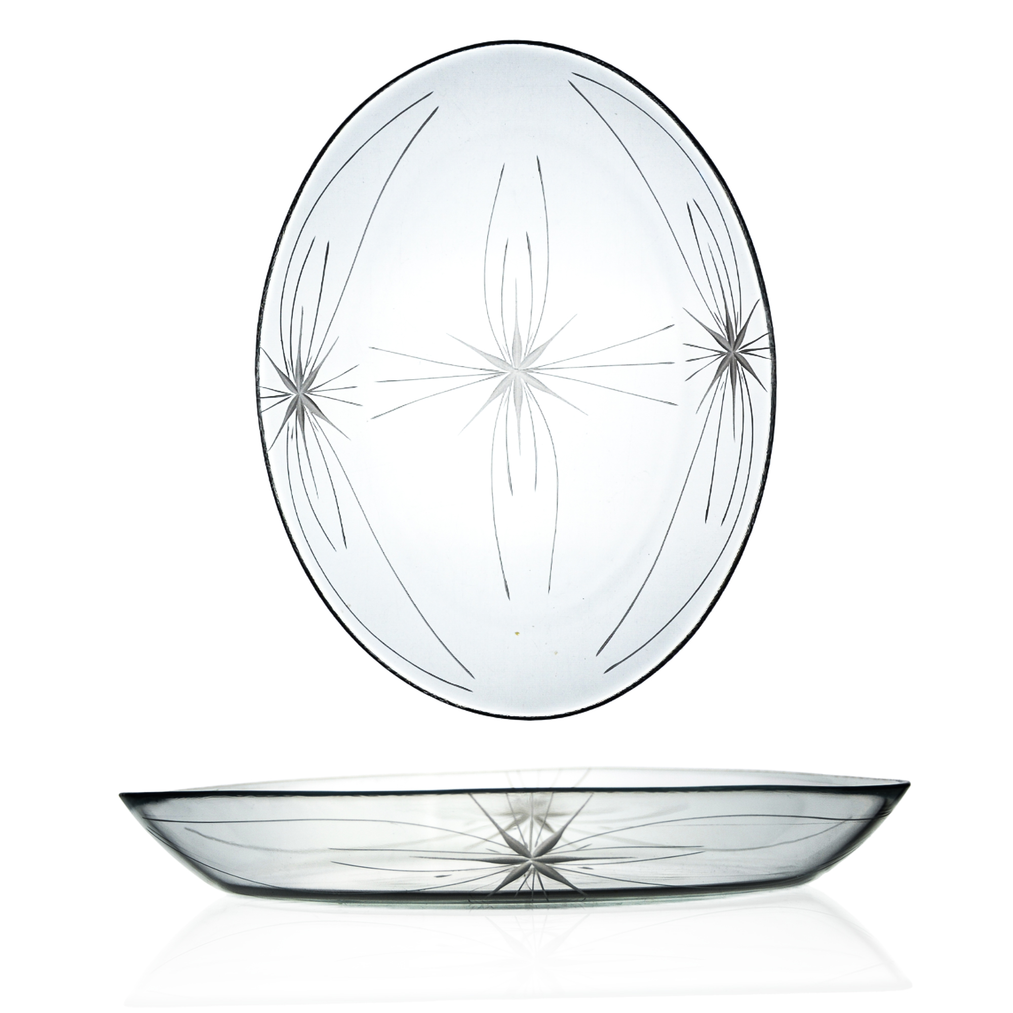 Decocia 1 Adet 33cm Oval Cam Salata Sunum Tabağı Mira Desenli Decocia 1 Adet 33cm Oval Cam Salata Sunum Tabağı Mira Desenli - Görsel 2