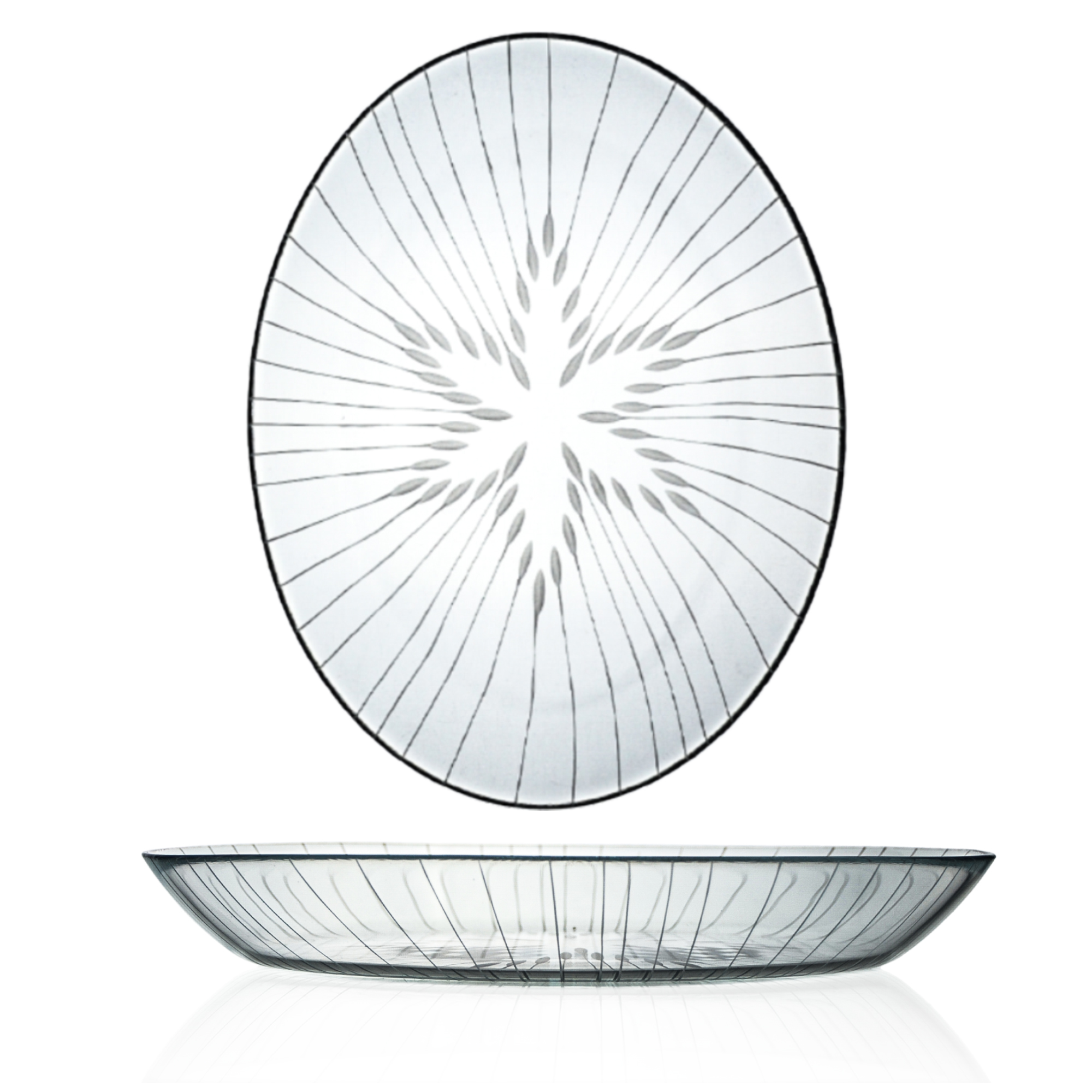 Decocia 1 Adet 33cm Oval Cam Salata Sunum Tabağı Vega Desenli Decocia 1 Adet 33cm Oval Cam Salata Sunum Tabağı Vega Desenli - Görsel 2