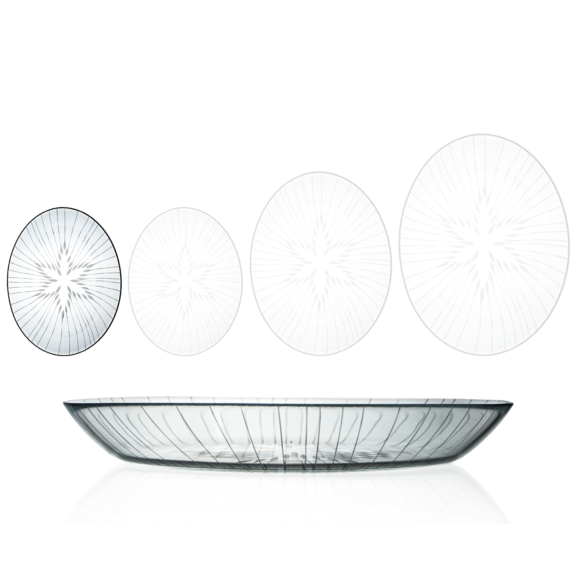 Decocia 2 Adet 25cm Oval Cam Salata Sunum Tabağı Vega Desenli Decocia 2 Adet 25cm Oval Cam Salata Sunum Tabağı Vega Desenli