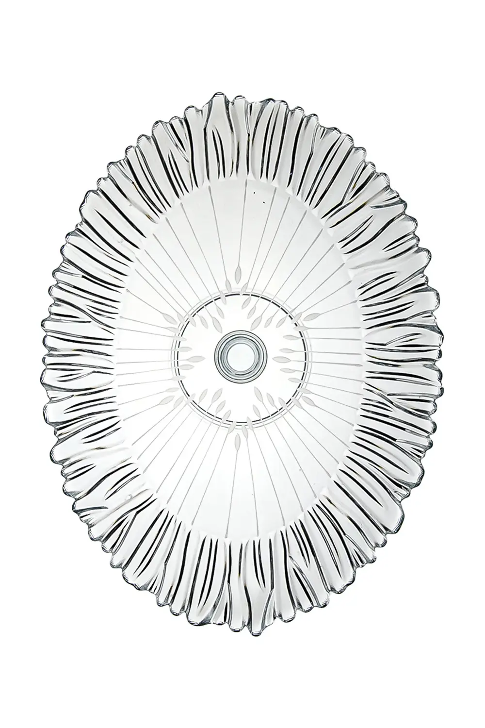 Decocia 33 cm Oval Ayaklı Cam Meyvelik Sunum Kasesi Vega Desenli - Görsel 2