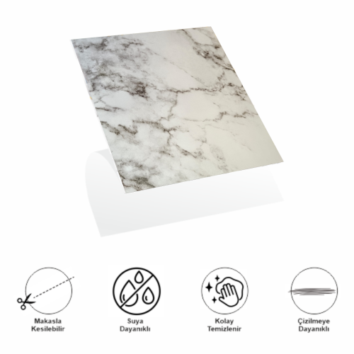 Decohandy 30x30 Cm Pvc Duvar Karosu 4'Lü Paket - Siyah Beyaz Merm Decohandy 30x30 Cm Pvc Duvar Karosu 4'Lü Paket - Siyah Beyaz Merm