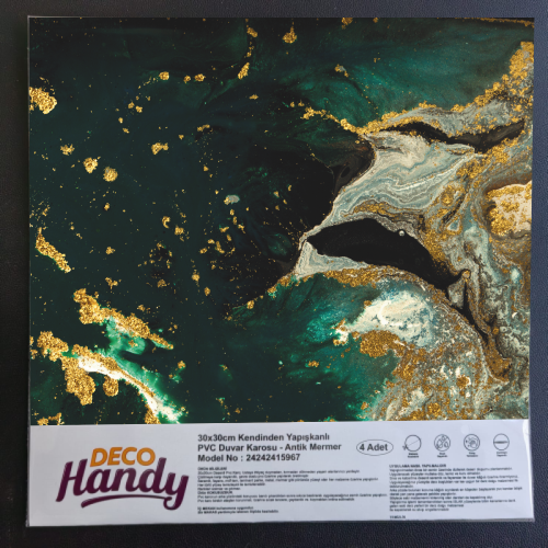 DecoHandy Pvc Yapışkanlı Yer Karosu 30x30cm 4'Lü Paket - Green Ed DecoHandy Pvc Yapışkanlı Yer Karosu 30x30cm 4'Lü Paket - Green Ed