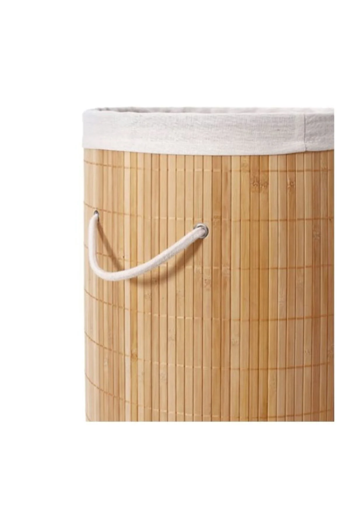 DecoHandy Yuvarlak Bambu Kirli Sepeti